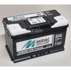 Акумулятор 6СТ-80A MIDAC ITINERIS EFB START STOP, 12V, 80AH, R 12В, 80АЧ, EN770А