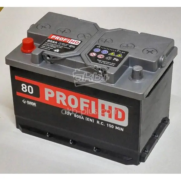 Автомобільний акумулятор SADA PROFI HD 6СТ-80 (+/-) 12В 80АЧ 800А - фото 2 Автомобільний акумулятор SADA PROFI HD 6СТ-80 (+/-) 12В 80АЧ 800А - фото 2