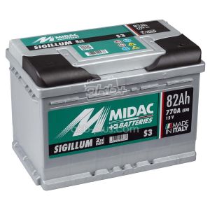 Акумулятор 6СТ-82A MIDAC S3 SIGILLUM, 12V, 82AH (-/+) Євро 12В, 82АЧ, EN770А