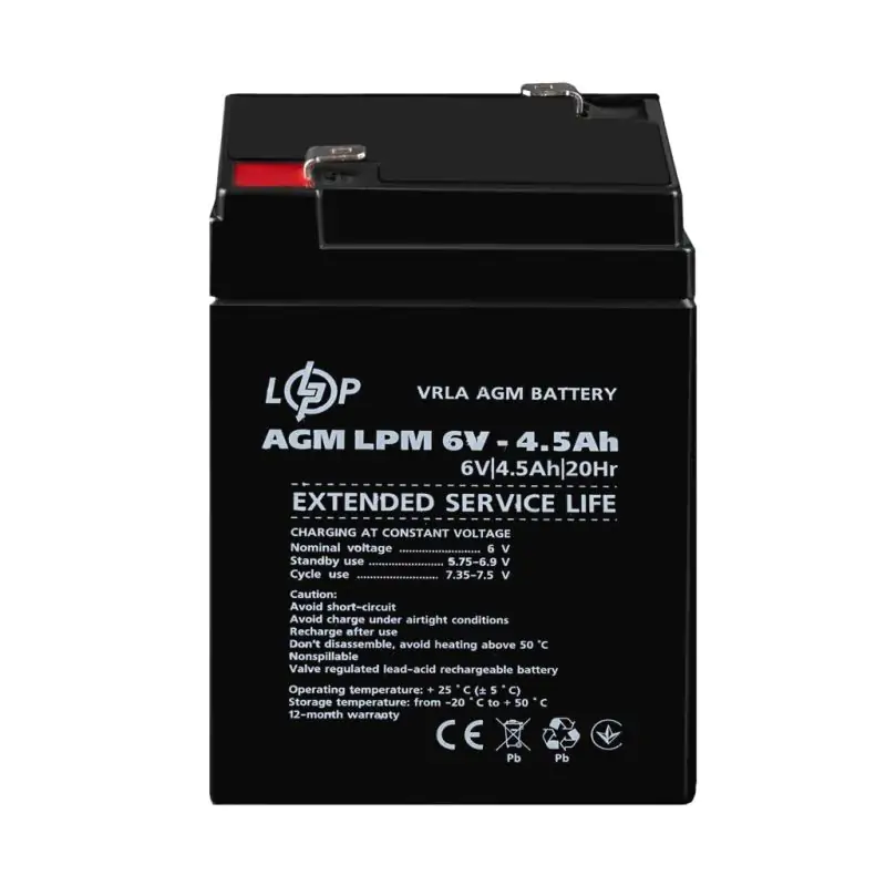 Акумулятор AGM LPM 6V - 4.5 Ah - фото 2 Акумулятор AGM LPM 6V - 4.5 Ah - фото 2