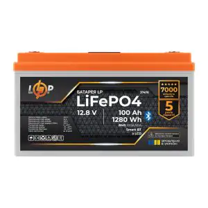 Товар Аккумулятор LP LiFePO4 12,8V - 100 Ah (1280Wh) (BMS 100A/50А) пластик LCD Smart BT