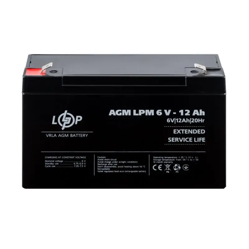 Акумулятор AGM LPM 6V - 12 Ah - фото 2 Акумулятор AGM LPM 6V - 12 Ah - фото 2