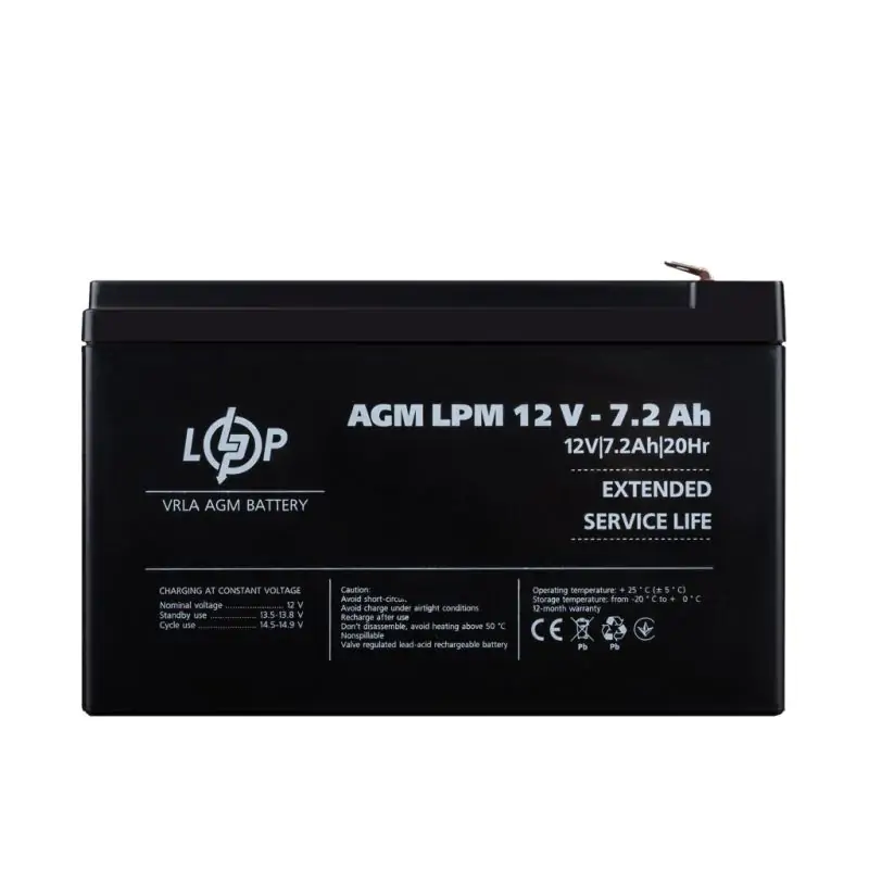 Акумулятор AGM LPM 12V - 7.2 Ah - фото 1 Акумулятор AGM LPM 12V - 7.2 Ah - фото 1