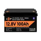 Акумулятор LP LiFePO4 12V (12,8V) - 100 Ah (1280Wh) (Smart BMS 100А) з BT пластик — мініатюра 2