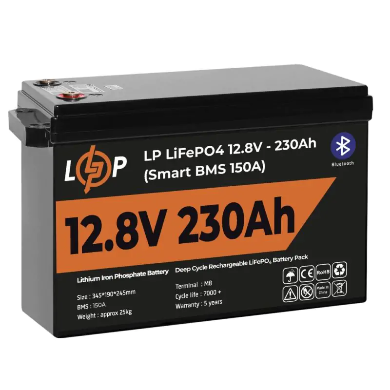 Аккумулятор LP LiFePO4 12V (12,8V) - 230 Ah (2944Wh) (Smart BMS 150А) с BT пластик - фото 4