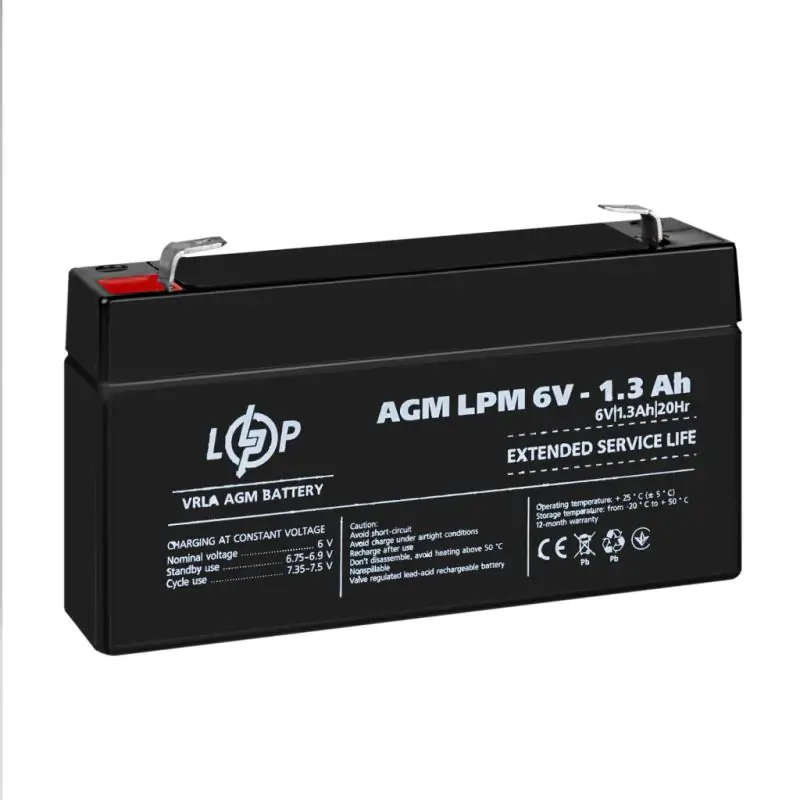 Акумулятор AGM LPM 6V - 1.3 Ah - фото 4