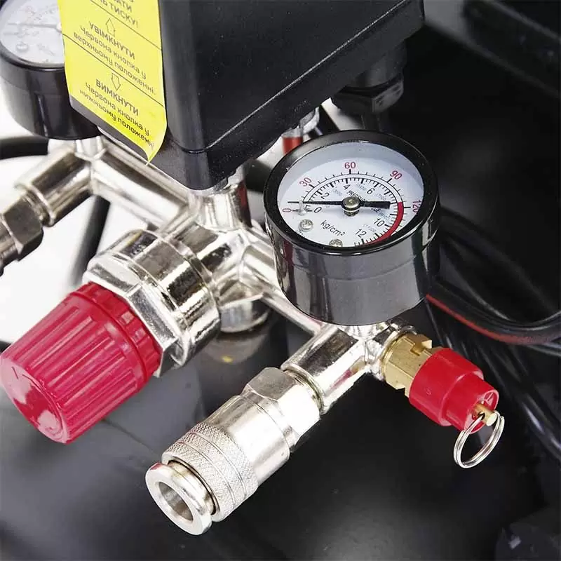 Компрессор двухцилиндровый ременной 2.2кВт 402л/мин 8бар 50л (2 крана) APRO - фото 3