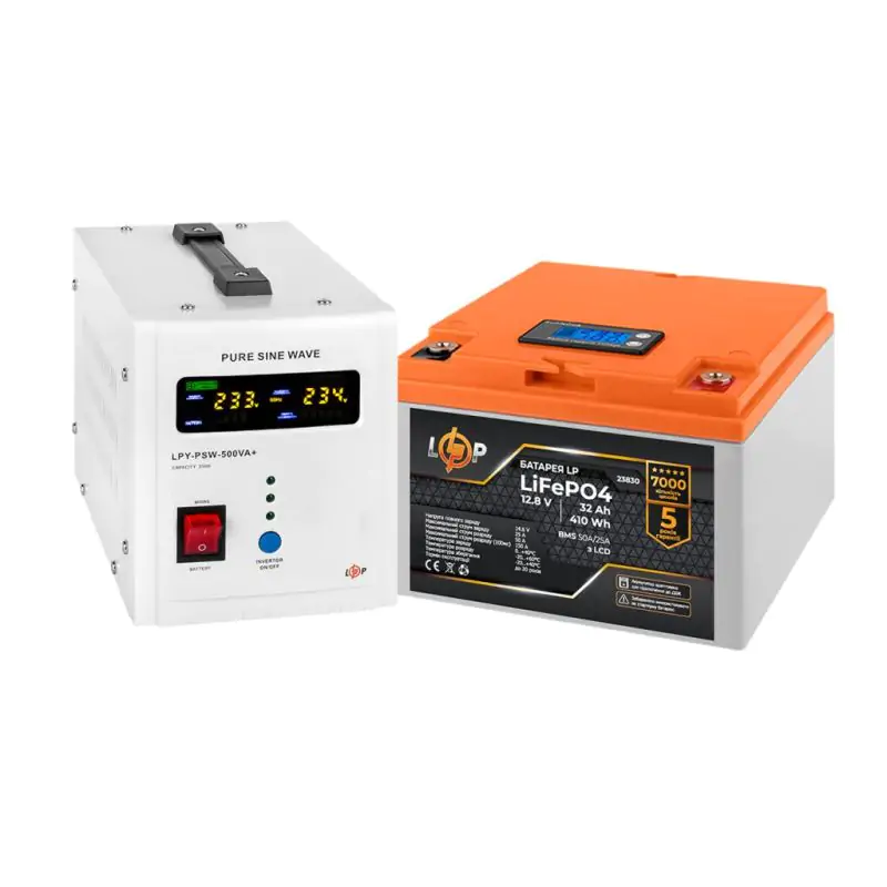 Комплект резервного питания LP (LogicPower) ИБП + литиевая (LiFePO4) батарея (UPS В500+ АКБ LiFePO4 410W) - фото 2