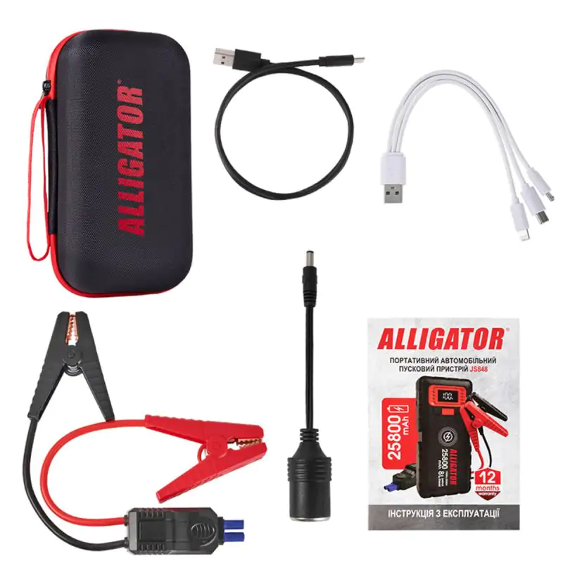 Пусковое устройство Alligator Jump Starter 1500A/2500A 25800mAh со Smart-клеммами и беспроводной зарядкой - фото 4