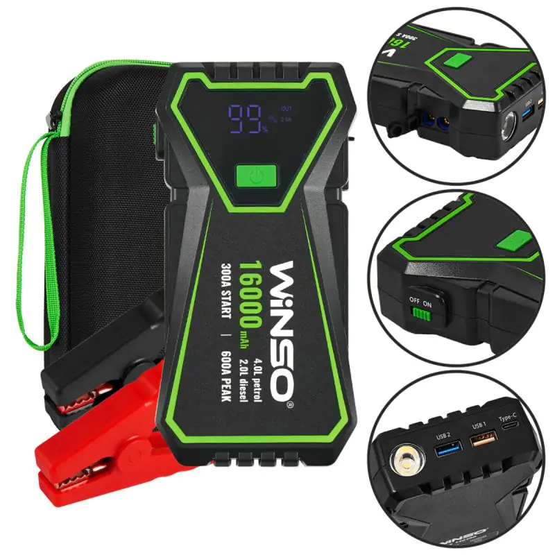 Пусковое устройство Winso Jump Starter 300/600A 16000mAh - фото 2