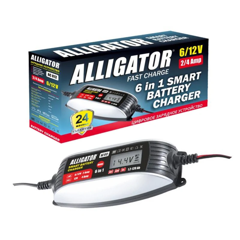 Зарядное устройство Alligator AC812 6/12 В, 4 А, для АКБ до 120 А·ч - фото 1 Зарядное устройство Alligator AC812 6/12 В, 4 А, для АКБ до 120 А·ч - фото 1