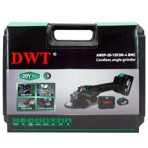 Аккумуляторная угловая шлифмашина DWT AWSP-20-125 DN-4 BMC - фото 5