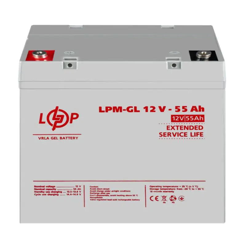 Акумулятор гелевий LPM-GL 12V - 55 Ah - фото 2