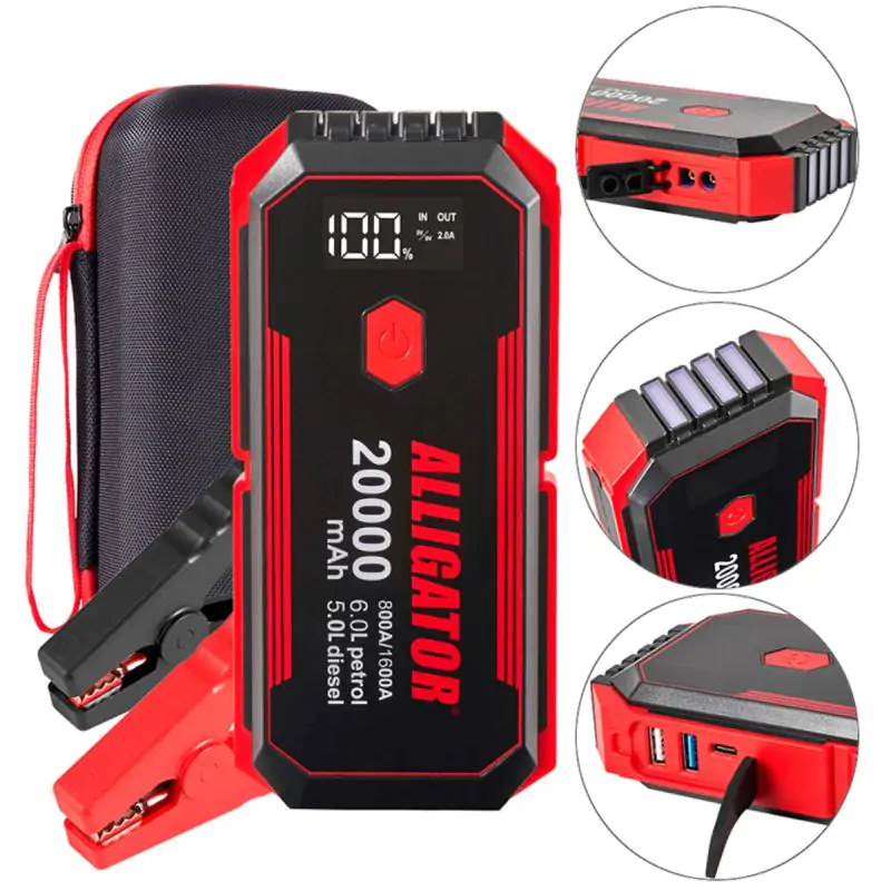 Пусковое устройство Alligator Jump Starter 800A/1600A 20000mAh со Smart-клеммами - фото 6