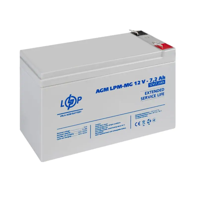Акумулятор мультигелевий LPM-MG 12V - 7.2 Ah - фото 3 Акумулятор мультигелевий LPM-MG 12V - 7.2 Ah - фото 3