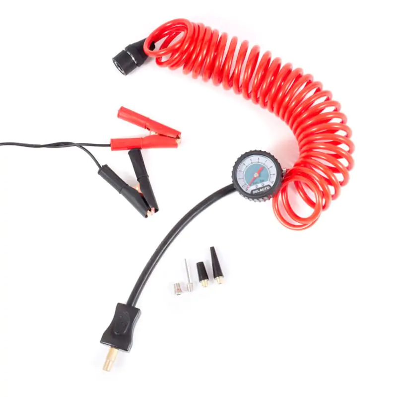 Автомобильный компрессор Белавто Зубр 10Атм 90л/мин 360Вт двухцилиндровый с зажимами АКБ - фото 2