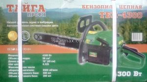 Бензопила Тайга Профі ТБП-4300 (4.3 кВт, 2 шини, 2 ланцюги)