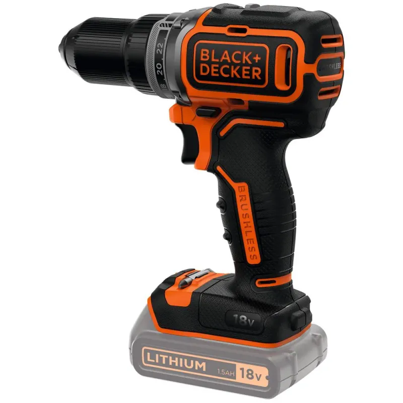 Акумуляторний шуруповерт BLACK+DECKER BL186N (18В, 52 Нм, безщітковий, Каркас) - фото 2