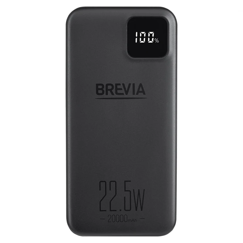 Павербанк Brevia 45220PB 20000 мА·год 22,5 Вт, LCD, чорний - фото 2 Павербанк Brevia 45220PB 20000 мА·год 22,5 Вт, LCD, чорний - фото 2