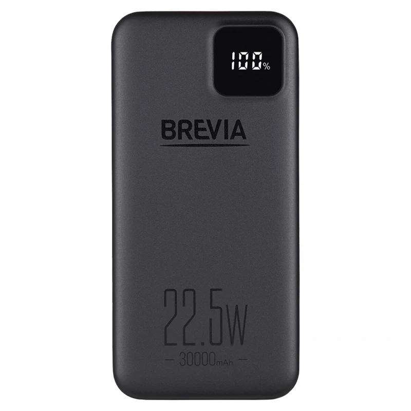 Павербанк Brevia 45320PB 30000 мА·год 22,5 Вт, LCD, чорний - фото 2 Павербанк Brevia 45320PB 30000 мА·год 22,5 Вт, LCD, чорний - фото 2