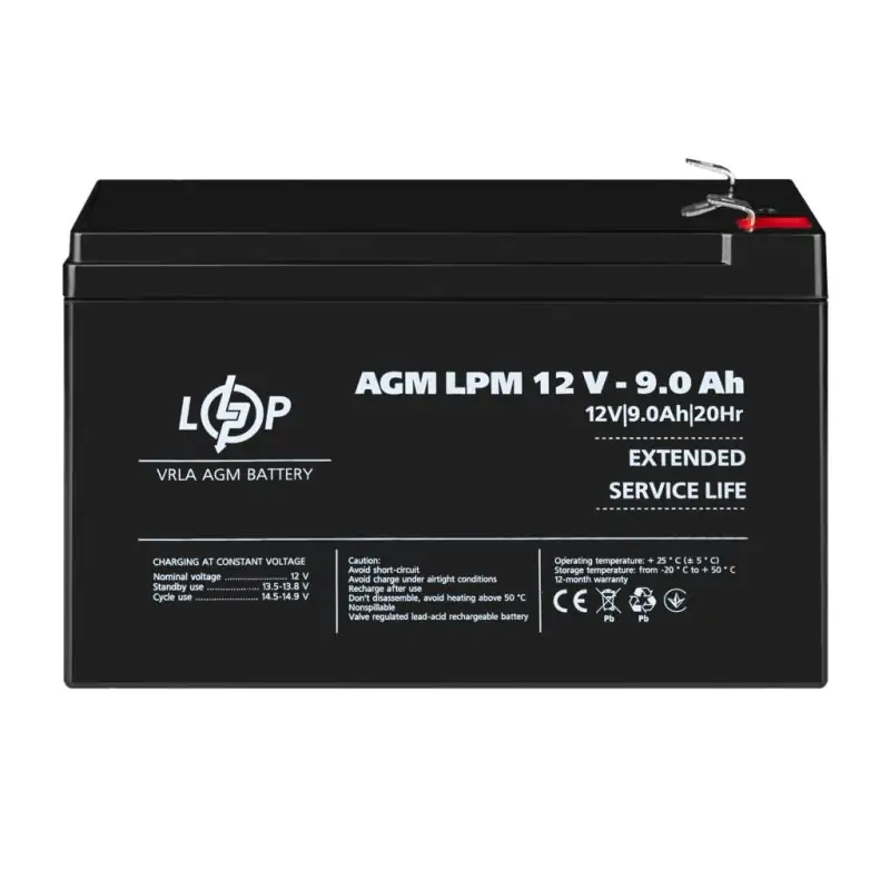 Аккумулятор AGM LPM 12V – 9 Ah - фото 2 Аккумулятор AGM LPM 12V – 9 Ah - фото 2