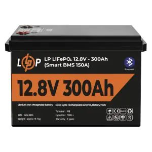 Товар Акумулятор LP LiFePO4 12,8V - 300 Ah (3840Wh) (Smart BMS 200А) з BT пластик