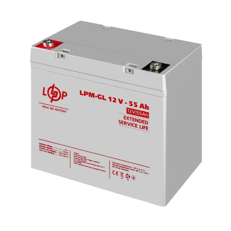 Акумулятор гелевий LPM-GL 12V - 55 Ah - фото 4