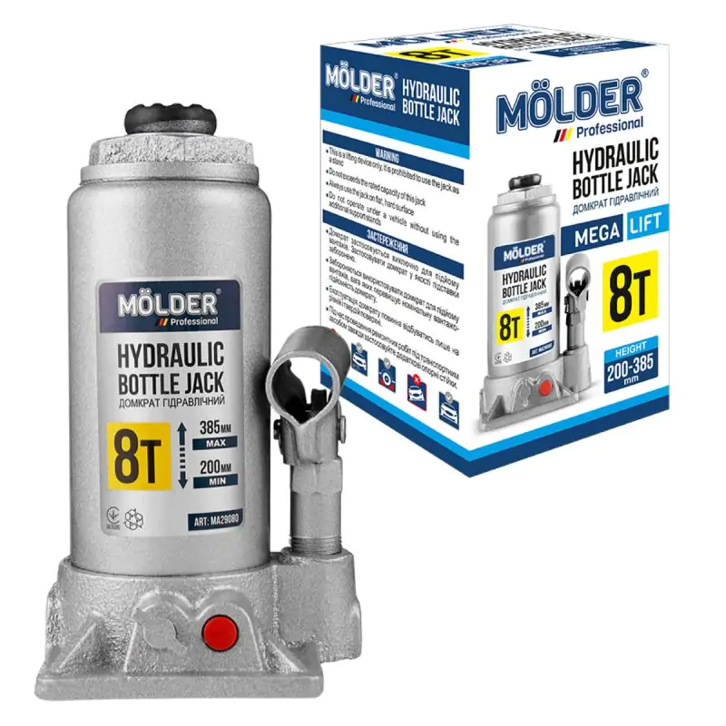 Домкрат гидравлический бутылочный Molder 8т 200-385мм - фото 2 Домкрат гидравлический бутылочный Molder 8т 200-385мм - фото 2