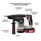 Акуммуляторный перфоратор CROWN CT28001HX без АКБ и з/у — миниатюра 7