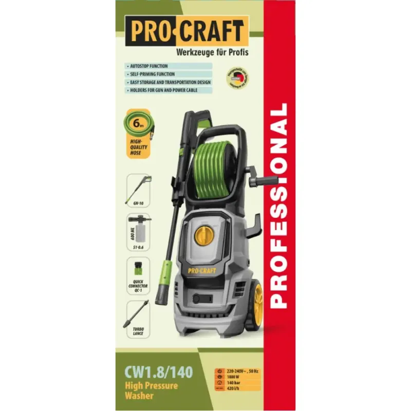 Миття високого тиску Procraft CW1.8/140 - фото 2 Миття високого тиску Procraft CW1.8/140 - фото 2