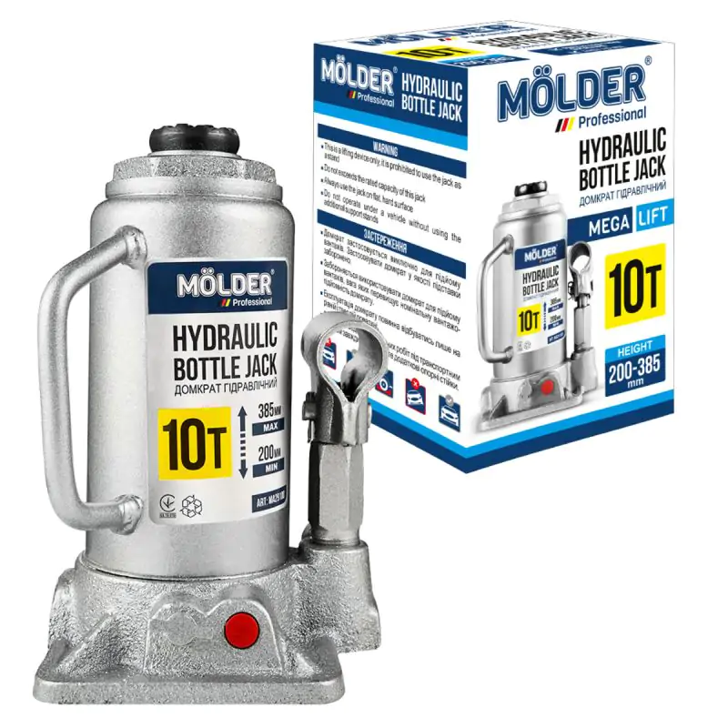 Домкрат гидравлический бутылочный Molder 10т 200-385мм - фото 2