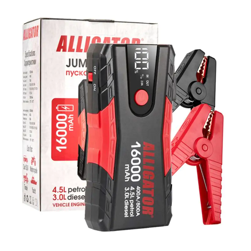 Пусковое устройство Alligator Jump Starter 400A/800A 16000mAh - фото 5
