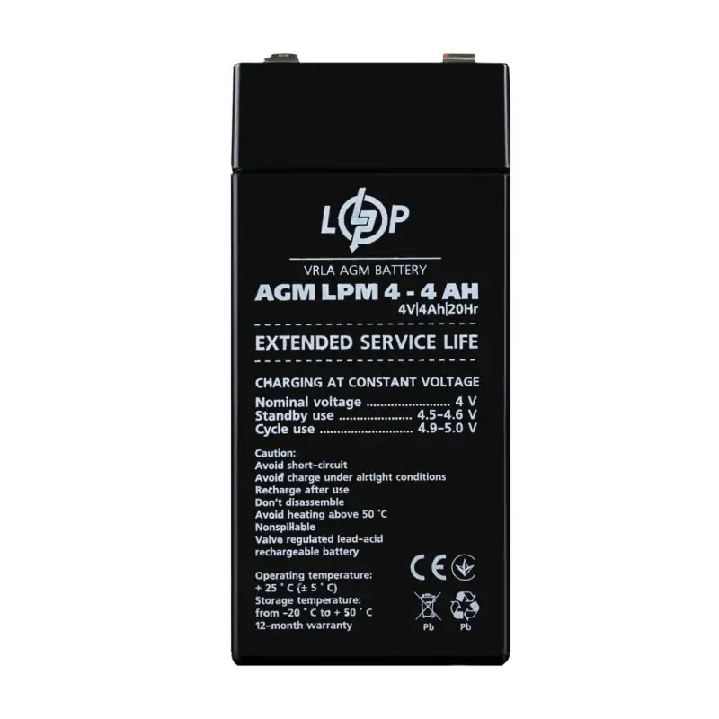 Акумулятор AGM LPM 4V - 4 Ah - фото 1 Акумулятор AGM LPM 4V - 4 Ah - фото 1