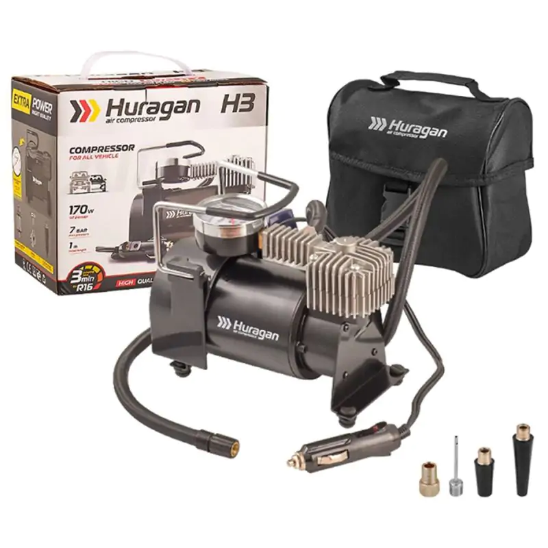 Автомобильный компрессор Huragan 12В 7Атм 37л/мин - фото 16