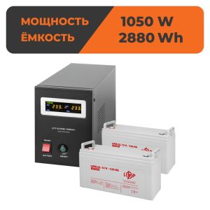 Комплект резервного живлення ДБЖ + батарея для гелю (UPS B1500 + АКБ GL 2880W)