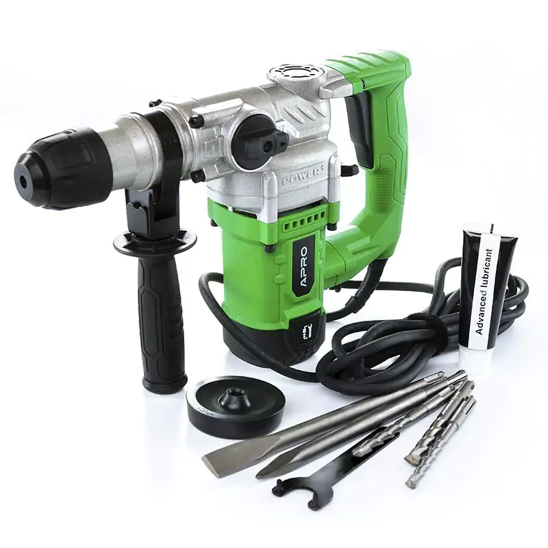 Перфоратор бочковой APRO 5,5Дж, 1500В, SDS+, 1500H, кейс - фото 4