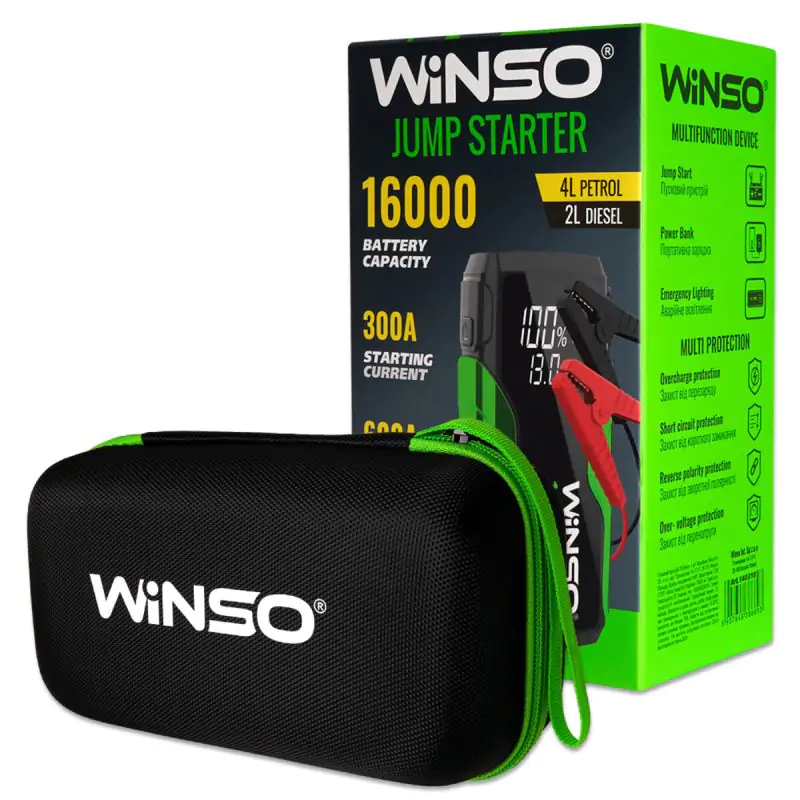 Пусковое устройство Winso Jump Starter 300/600A 16000mAh - фото 8