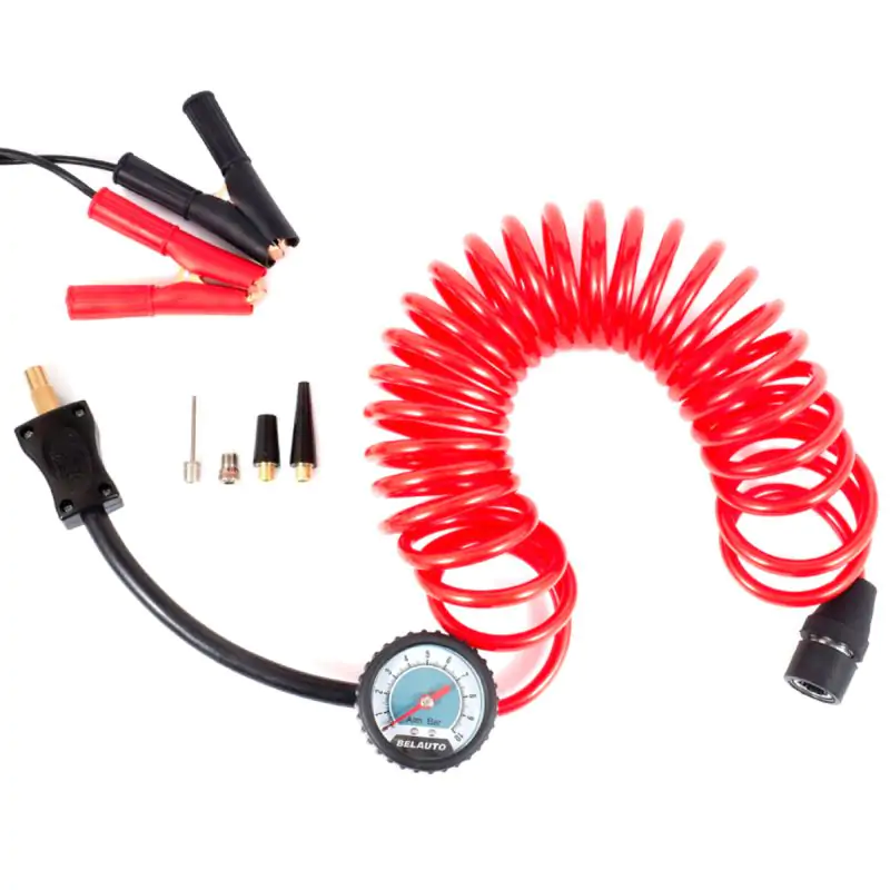 Автомобильный компрессор Белавто Буран 10Атм 90л/мин 380Вт двухцилиндровый с зажимами АКБ - фото 2