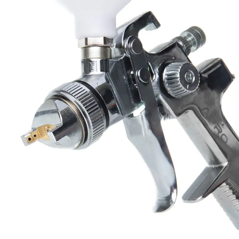 Фарборозпилювач Apro HVLP 1,3мм в/б пласт. 600мл (хром) - фото 3 Фарборозпилювач Apro HVLP 1,3мм в/б пласт. 600мл (хром) - фото 3