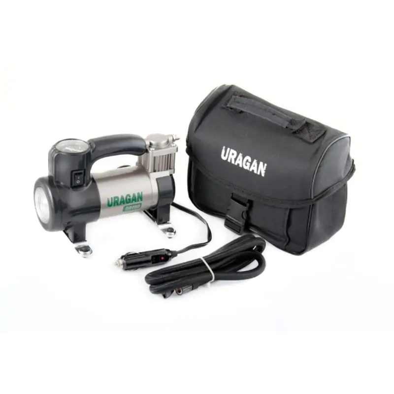 Компрессор автомобильный Uragan 7Атм 35л/мин 150Вт с LED-фонарем - фото 2