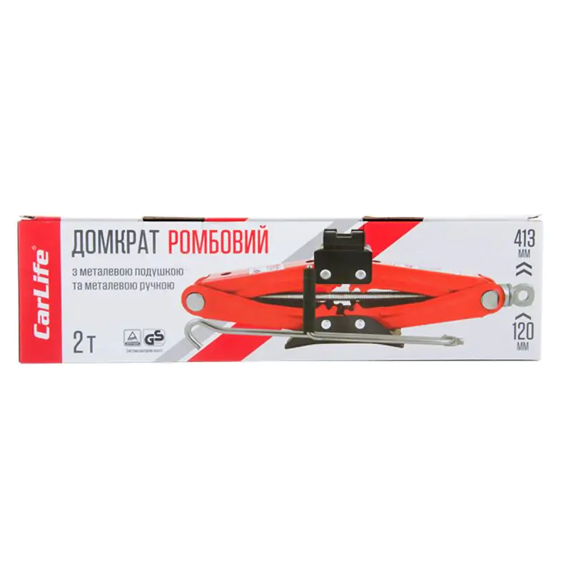 Домкрат ромбовий CarLife 2т 120-413мм - фото 2