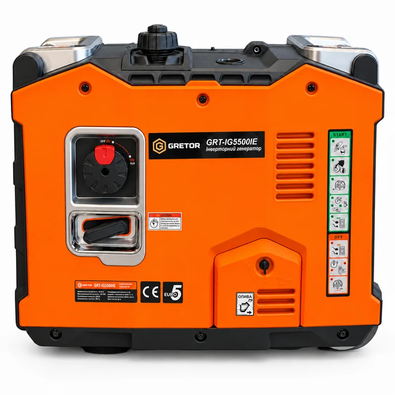 Инверторный бензиновый генератор GRETOR GRT-IG5500IE 5 кВт - фото 4