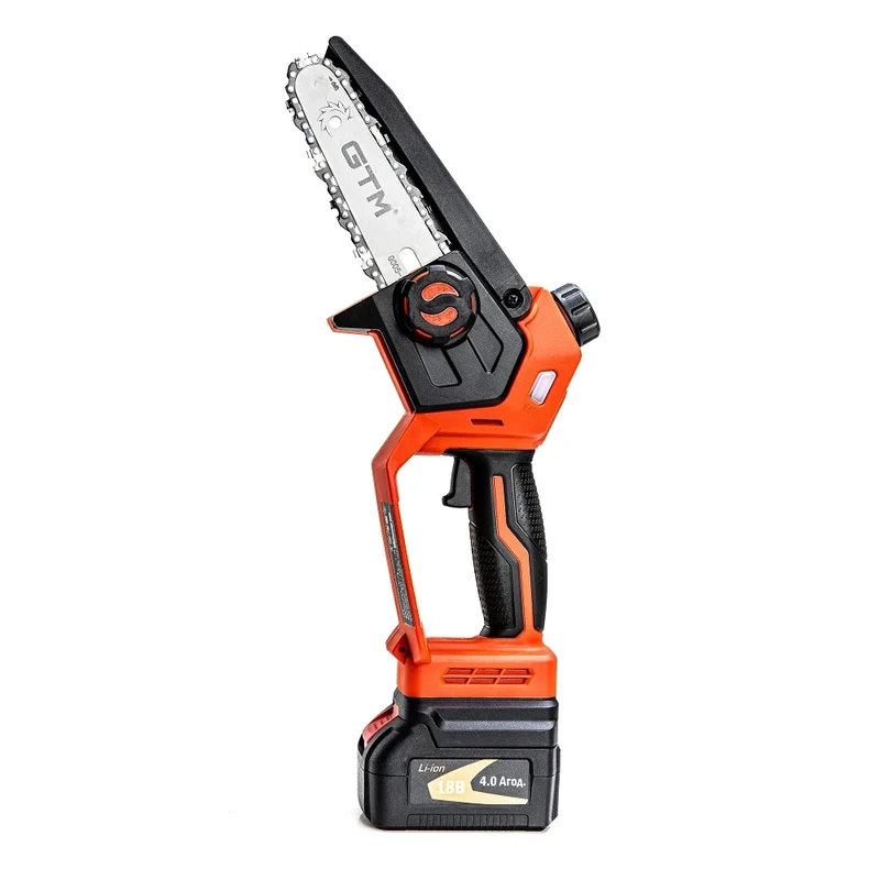 Аккумуляторная цепная мини-пила GTM CS18/127BL KIT, 18 В, шина 12,7 см, АКБ 4 А·ч, зарядка и кейс - фото 4 Аккумуляторная цепная мини-пила GTM CS18/127BL KIT, 18 В, шина 12,7 см, АКБ 4 А·ч, зарядка и кейс - фото 4