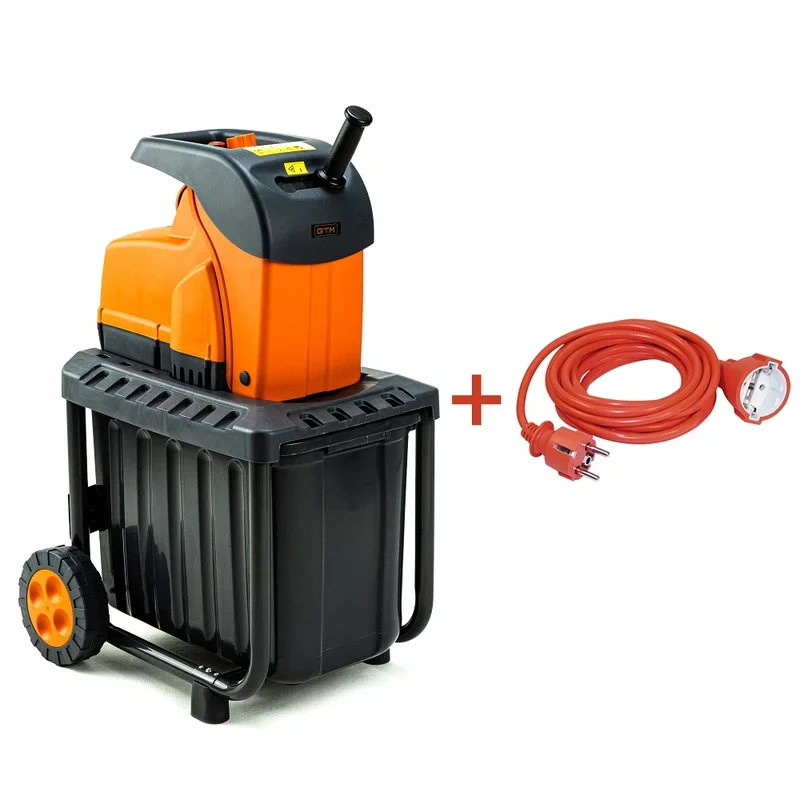 Садовый измельчитель GTM DS2800/45 KIT, 2800 Вт, ветки до 45 мм, бак 60 л + удлинитель 10 м - фото 2