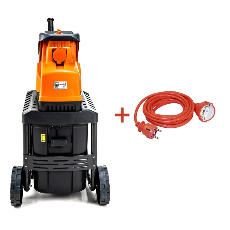 Садовый измельчитель GTM DS2800/45 KIT, 2800 Вт, ветки до 45 мм, бак 60 л + удлинитель 10 м - фото 3