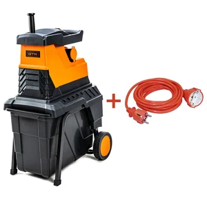 Садовый измельчитель GTM MS2800/45 KIT, фреза, 2800 Вт, ветки до 45 мм + удлинитель 10 м
