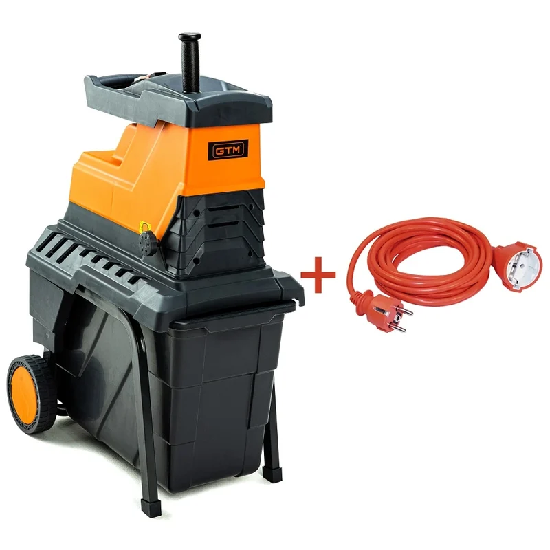 Садовый измельчитель GTM MS2800/45 KIT, фреза, 2800 Вт, ветки до 45 мм + удлинитель 10 м - фото 2