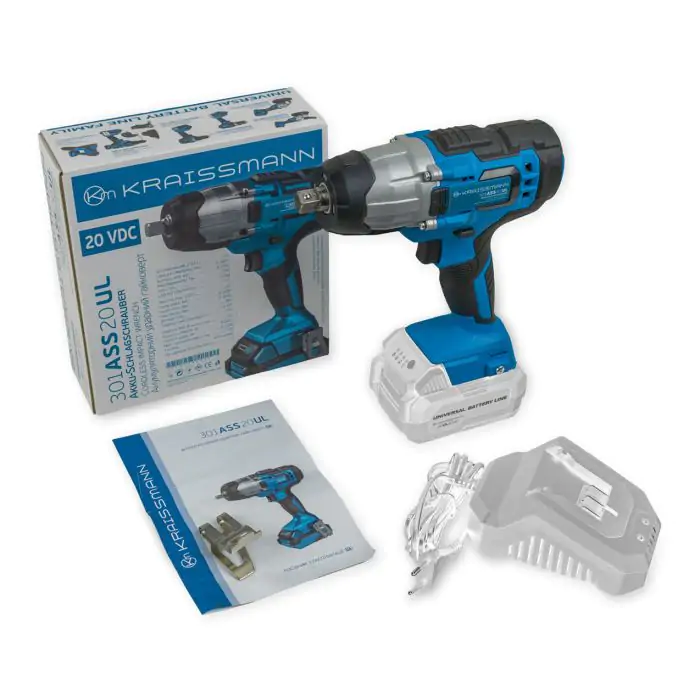 Аккумуляторный ударный гайковерт KRAISSMANN 301 ASS 20UL (без аккум. и ЗУ) - фото 5