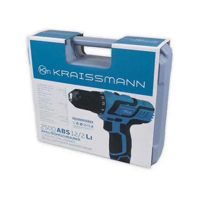 Шуруповерт аккумуляторный KRAISSMANN 2500 ABS 12/2 Li - фото 2 Шуруповерт аккумуляторный KRAISSMANN 2500 ABS 12/2 Li - фото 2