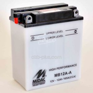 Акумулятор 12AH-12V MB12A-A (YB12A-A) MIDAC MOTO (134Х80Х160), L, EN165